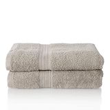 ALCLEAR comfort badstof handdoek set absorberend van 100% Ökotex katoen, badstof serie in 6 kleuren en 5 maten, kleur: zilvergrijs, 2x badhanddoeken 70x140 cm