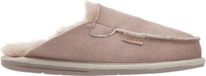 LuLu Beige cuir hommes mocassins / pantoufles avec semelle en caoutchouc, doublé de peau de mouton - taille 45