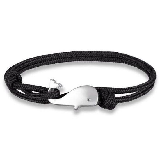 LGT JWLS LGT Jewels Parachute koord armband Walvis Anker Zwart