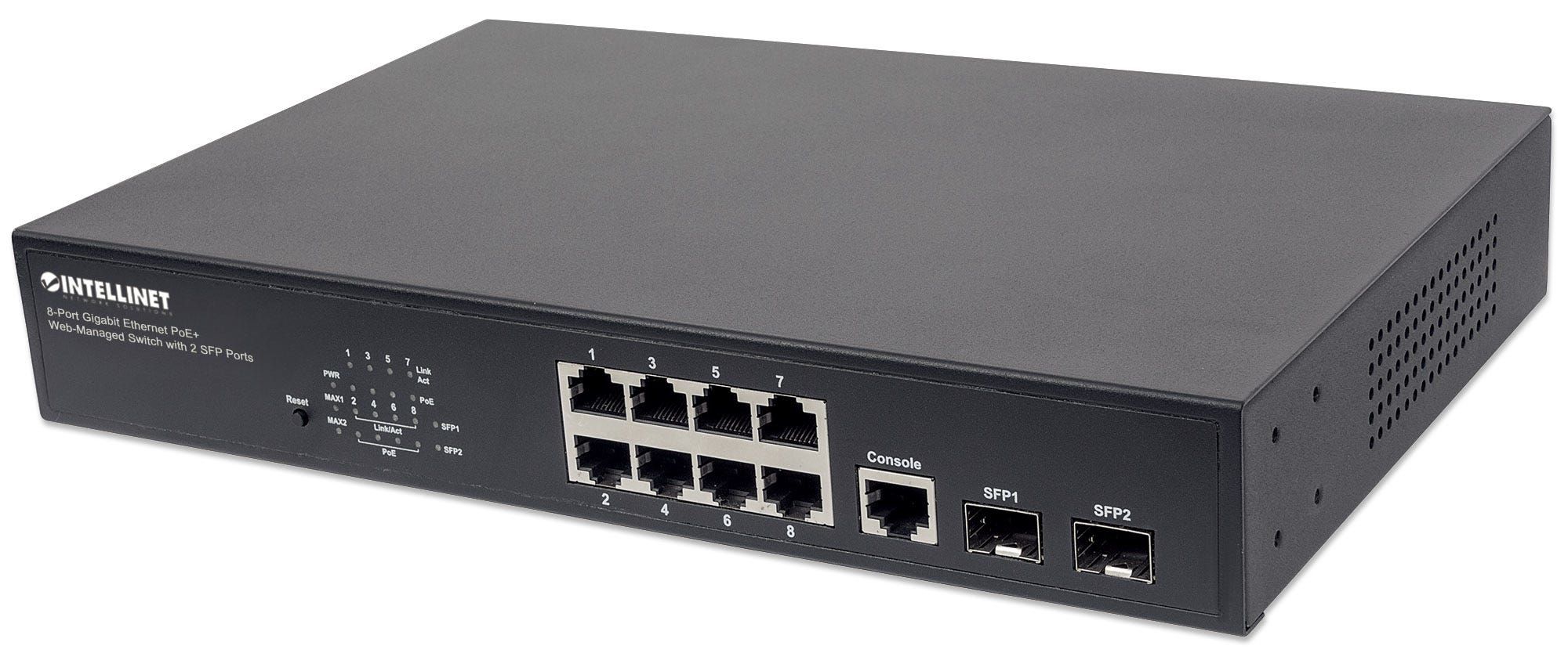 Intellinet 8-poorts Gigabit Ethernet PoE+ web-managed netwerk switch
