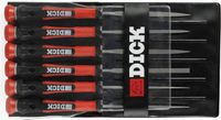 Dick 2160142-2K Set naaldvijlen 6-delig met zwart/rode handgrepen, 140 mm, kap 2