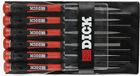 Dick 2160142-2K Set naaldvijlen 6-delig met zwart/rode handgrepen, 140 mm, kap 2