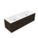 Saniclass Holz Frame Badkamermeubelset - 140x45x41.5cm - Flow solid surface wastafel wit - 2 wasbakken - 2 kraangaten - 2 lades - mat eiken charcoal (hout) SW1420776/SW1174117