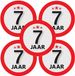 Bellatio Decorations 7 jaar leeftijd sticker - 10x - rond - Dia 9 cm - 7 jaar verjaardag - jubileum - leeftijd versiering