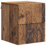 vidaXL Muurbevestigde Nachttafel Oud Hout 34,5 x 33 x 40 cm