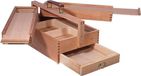 Artina Boîte de peinture - Grande valise en bois avec 4 compartiments de rangement Vannes