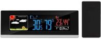 Merkloos Weerstation Panoramisch LCD-display met kleuren Draadloos met buitensensor Voor binnen en buiten