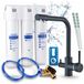 Ari robinet de cuisine 3 voies Venom, chrome, robinet d'évier. Incluant système de filtration d'eau Aquaphor, rotatif à 360°, indicateur LED pour la qualité de l'eau
