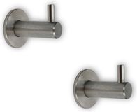Merkloos Handdoekhaken/ophanghaken - 4x - zilver - RVS - 4,2 x 3,8 cm - voor handdoek/theedoek