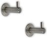 Merkloos Handdoekhaken/ophanghaken - 4x - zilver - RVS - 4,2 x 3,8 cm - voor handdoek/theedoek