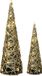 Countryfield LED kegels - kerstboom lampen - 2x - goud - H40, H60cm - warm wit - timer