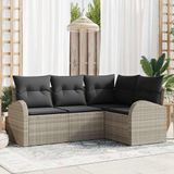 Maison Exclusive - Set van vier tuinbankkussens, lichtgrijs, van polyrotan