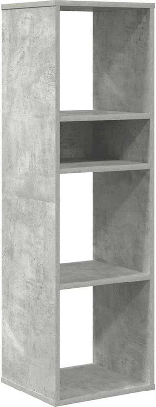vidaXL Boekenkast 34x31x112 cm bewerkt hout betongrijs