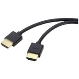 SpeaKa Professional HDMI Aansluitkabel HDMI-A-stekker, HDMI-A-stekker 1.00 m Zwart 8K UHD, Flexibel HDMI-kabel SP-11004