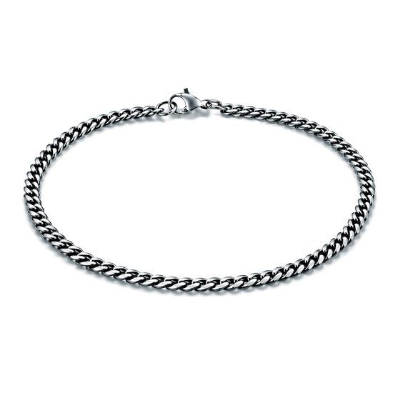 LGT JWLS Stalen heren armband Gourmet schakel Vintage 3mm-21cm