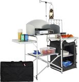 VEVOR Camping Keukentafel Opvouwbare Draagbare Kooktafel 1 Kast en Windscherm