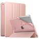 MoKo Hoesje voor nieuwe iPad 9e/8e/7e generatie (2021/2020/2019), zachte TPU-doorschijnende matte achterkant, slanke beschermhoes met standaard voor iPad 10,2 inch, Auto Wake/Sleep, roségoud