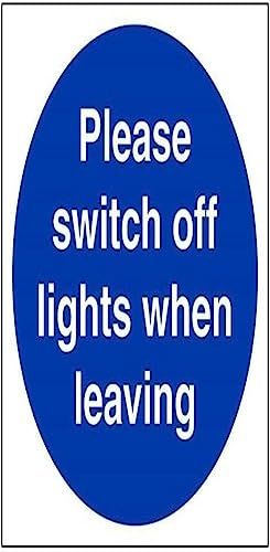 VSafety Off Lights bij het verlaten van teken - 150mm x 150mm - Zelfklevende Vinyl
