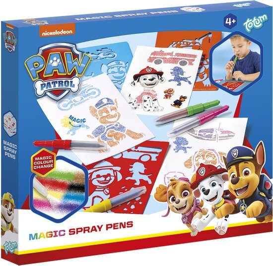 Totum PAW Patrol creatief speelgoed - 5 magische spraypennen met sjablonen - knutselset creatief tekenen en schilderen