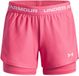Under Armour UA Tech Play Up 2N1 Short Unisex Sporthose - Rosa - Weiß