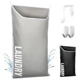 DONAQ Hangende wasmand XL, ruimtebesparende opbergzak voor aan de deur, voor vuile kleding, wandmand voor in de badkamer, organizer voor kleine ruimtes en campers, 102 x 66 cm