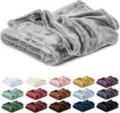 Lavea® Fleece Deken 130x150 cm – 1-persoons, Zacht – Warme Woondeken van Pluizige Microvezel voor Bank en Bed, Ademend en Wasbaar – Zilver