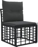 vidaXL Modulaire Buitenbank Zwart Polyrattan