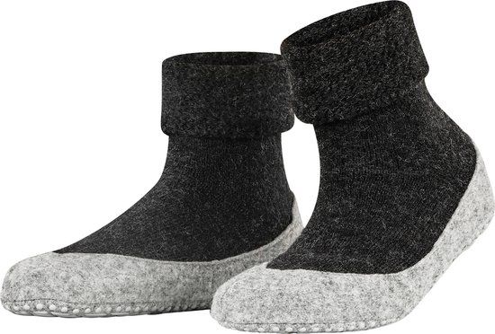 FALKE Cosyshoe antislip noppen merinowol huissokken dames grijs 41-42