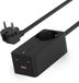 Ksix GAN stekkerdoos, 65 W, PPS, Power Delivery, multiport x4, kabel 1,5 m, led-display, zwart