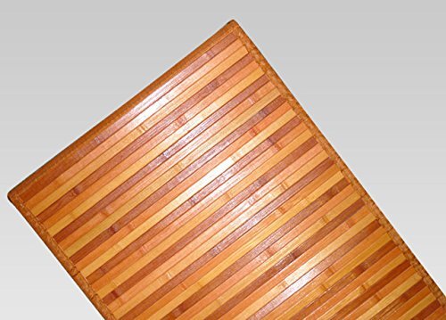 BIANCHERIAWEB Bamboe tapijt in oranje, loper voor de keuken, 50 x 230 cm, antislip, 100% bamboe, keukenloper van duurzaam materiaal, neemt geen vlekken op
