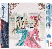 Figured'Art Diamond Painting set Volwassenen 40x50 cm Vrouwen rond de thee