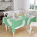 Bonamaison Tafelkleed, Anti-Mold, Sneldrogend, Waterdicht, 100% Polyester Tafellaken, Petroleum Groen, Wit, 140 x 160 Cm