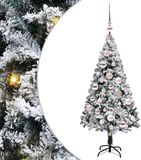 vidaXL Kunstkerstboom met 150 LED Wit 120 cm PVC en Staal en Kunststof