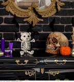 Widmann - Spook & Skelet Kostuum - Bottige Knuffelbeer 15 Centimeter - Wit / Beige - Halloween