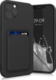 kwmobile telefoonhoesje geschikt voor Apple iPhone 12 Pro Max - Hoesje met pasjeshouder - TPU case in zwart