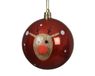 Decoris boule de Noël 8cm plastique rouge 1 pièce