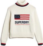 Superdry AMERICANA ROLL NECK KNIT Dames Trui - Maat XL - Wit