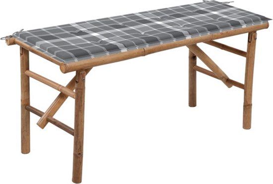VidaXL Tuinbank Bamboe met Kussen 118 cm