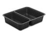 Guillin Alphacel MCL1520N2C Pack 6 zakken van 75 aluminium schalen scellable 2 vakken, kunststof, zwart, 22,7 x 17,7 x 5 cm