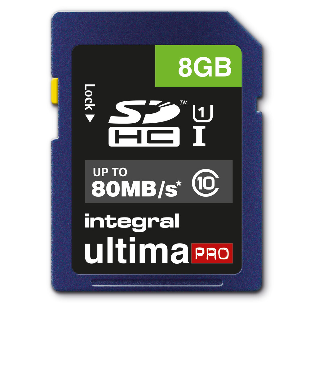 Integral 8GB ULTIMAPRO SDHC/XC 80MB CLASS 10 UHS-I U1