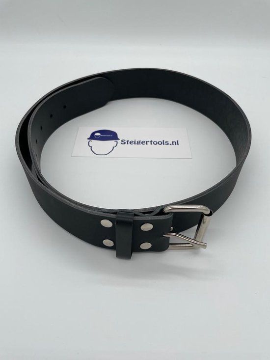 Zwarte leren riem - 47mm - 130cm - Werkriem - Steigerriem