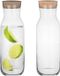 Secret de Gourmet Carafe à eau - 2x - avec bouchon en liège - 1 Litre - verre - eau - carafe