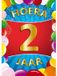 Bellatio Decorations Verjaardag deurposter - 2 jaar - multi - 59 x 42 cm - feestartikelen