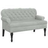 VidaXL Banc avec dossier gris clair 119,5x64,5x75 cm velours