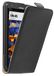 mumbi Echt leren flip case compatibel met Huawei Ascend G750 hoes lederen tas case wallet, zwart