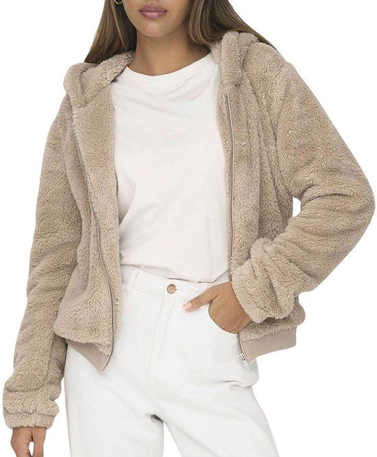 Sherpa ONLY Anna Teddy Vest Dames - Beige - Maat S