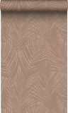 Origin Wallcoverings behang linnen-look bladeren beige bruin - 50 x 900 cm - 348106