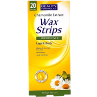Beauty Formulas Chamomile Extract Legs & Body Hair Remover Wax Strips - 20 stuks