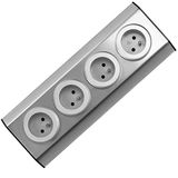 Orno FS-1 Hoekcontactdoos 4-Voudig met Kinderbeveiliging - 45 ° Opbouwmontage - 3680W 16A