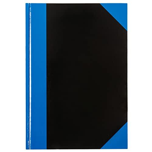 Idena 542901 - Kladde DIN A5, 96 vellen, 70 g/m², gelinieerd, vaste omslag, blauw/zwart, 1 stuk